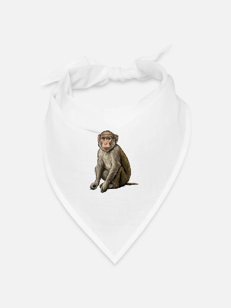 Makaken Makake - Bandana Dreieckstuch - Weiß
