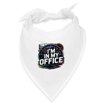 Ich bin in meinem Büro - Bandana Dreieckstuch - Weiß - Vorne