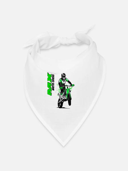 Moto Cross - Supercross - Motocross - Bandana Dreieckstuch - Weiß