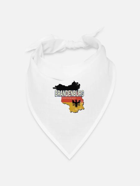 Brandenburg Deutschland Retro Bundesland Landkarte - Bandana Dreieckstuch - Weiß