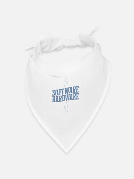 Lustiger IT Spruch Software Hardware Wortspiel - Bandana Dreieckstuch - Weiß