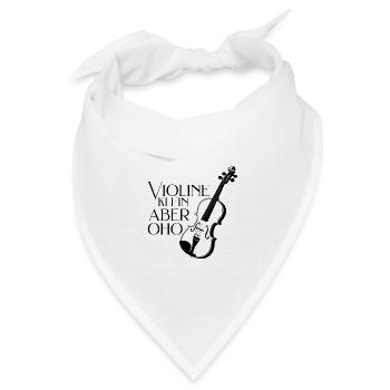 Violine - Klein aber oho Lustiger Spruch für Geige - Bandana Dreieckstuch - Weiß - Vorne