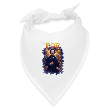 Edgar Allan Poe Porträt - Bandana Dreieckstuch - Weiß - Vorne