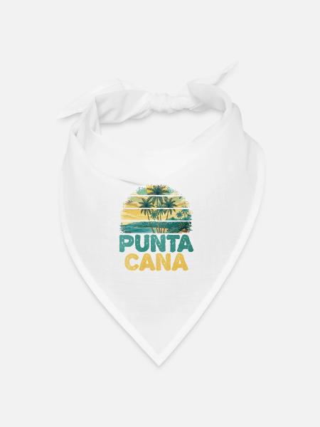 Punta Cana Tropenstrand Artwork - Bandana Dreieckstuch - Weiß