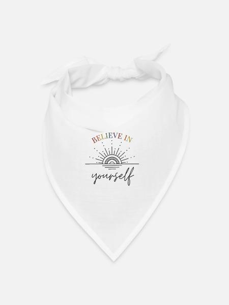 Believe in yourself Sonnenaufgang Regenbogen - Bandana Dreieckstuch - Weiß