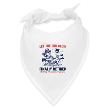 Kollege Abschied Retro Endlich in Rente - Bandana Dreieckstuch - Weiß - Vorne