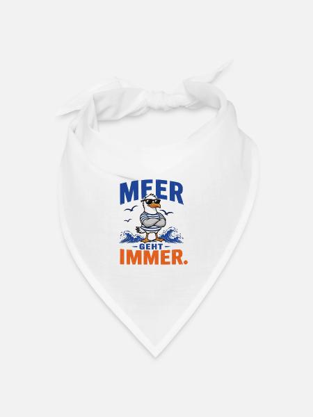 Möwe Meer Geht Immer Shirt - Bandana Dreieckstuch - Weiß