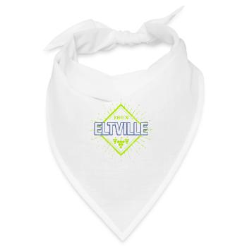 Eltville am Rhein in Deutschland mit Retro Reben - Bandana Dreieckstuch - Weiß - Vorne