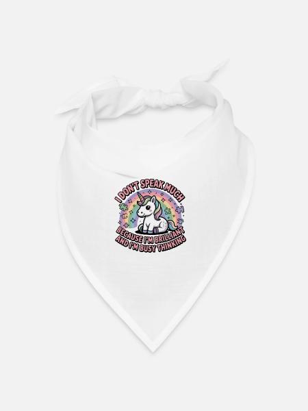  I Dont Speak Much Because Im Brilliant And Im - Bandana Dreieckstuch - Weiß