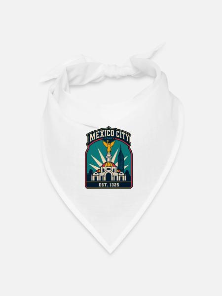 Mexico City Patch CDMX Est.1325 - Bandana Dreieckstuch - Weiß