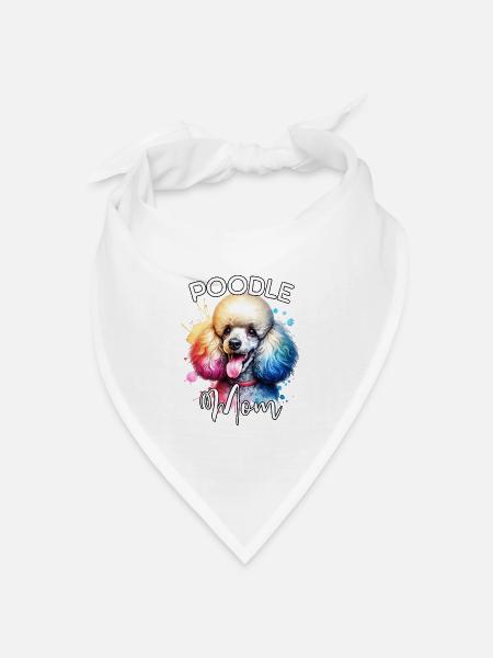 Pudel Mama - Bandana Dreieckstuch - Weiß