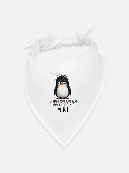Ich Habs Doch Auch Nicht Immer Leicht Mit Mir - Bandana Dreieckstuch - Weiß