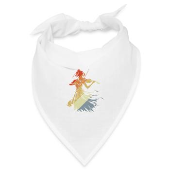 Violinistin Vintage-Look - Bandana Dreieckstuch - Weiß - Vorne