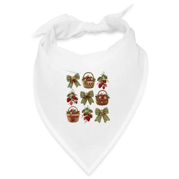 Gehäkelte Erdbeerkörbe - Bandana Dreieckstuch - Weiß - Vorne