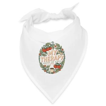 Meine Therapie wächst an Reben - Bandana Dreieckstuch - Weiß - Vorne