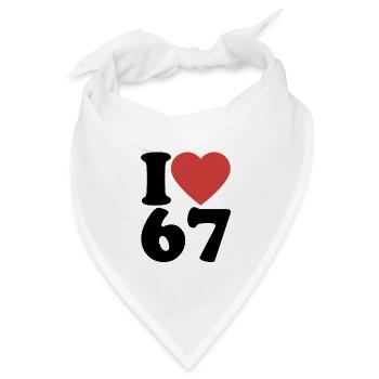 I love six seven | Zahlenduo 6 und 7 - Bandana Dreieckstuch - Weiß - Vorne