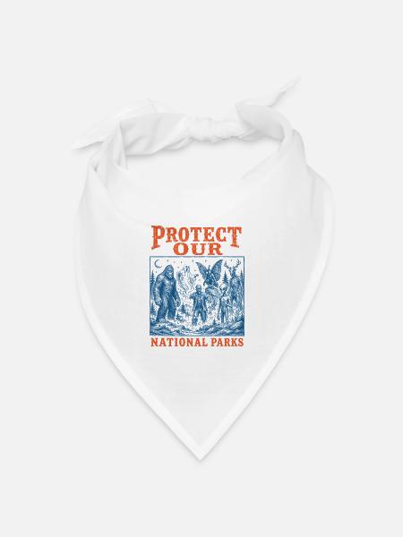 Kryptiden schützen unsere Nationalparks - Bandana Dreieckstuch - Weiß