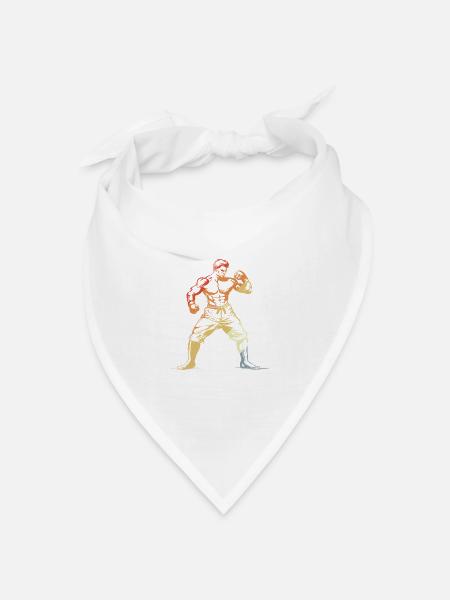Kickboxer Retro - Bandana Dreieckstuch - Weiß