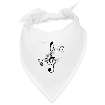 Musiknoten Musik Musiker Notenschlüssel Noten - Bandana Dreieckstuch - Weiß - Vorne