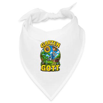 Garten Gott – Funny Gardener Gardening - Bandana Dreieckstuch - Weiß - Vorne