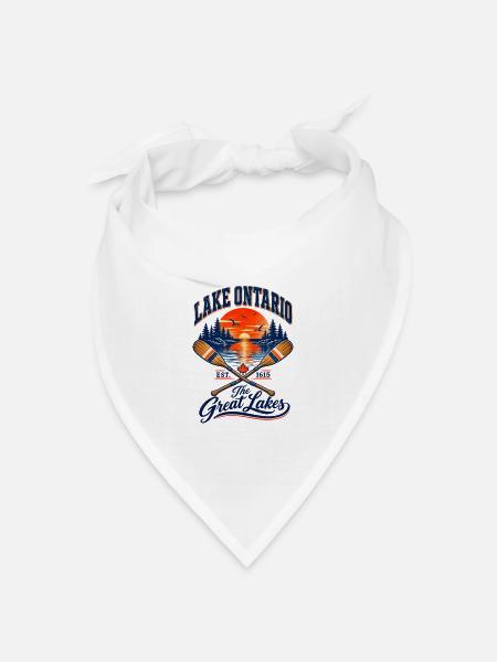 Lake Ontario Great Lakes - Bandana Dreieckstuch - Weiß