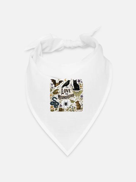Love The Misunderstood Tiere Nacht Natur Gothic - Bandana Dreieckstuch - Weiß