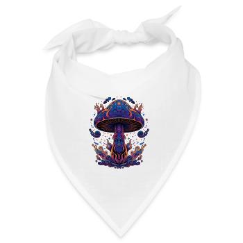 Trippy Music Festival Mushroom Rave Techno - Bandana Dreieckstuch - Weiß - Vorne