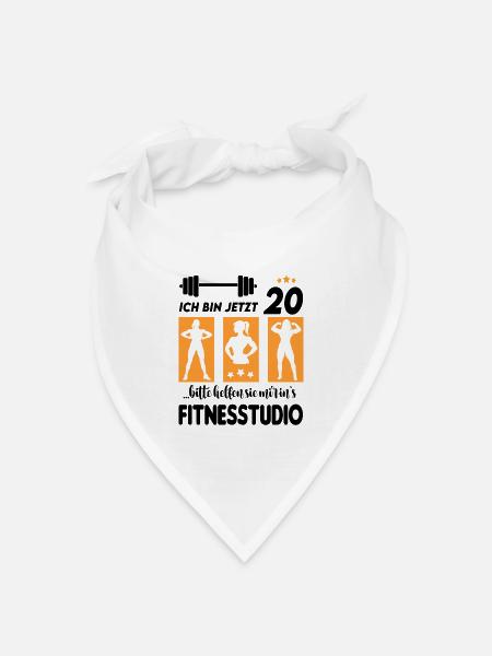 20 Jahre Alter Geburtstag Bodybuilding Frau Sport - Bandana Dreieckstuch - Weiß