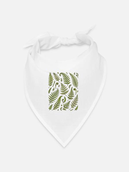 Farnblätter | Wald Botanik & Natur - Bandana Dreieckstuch - Weiß