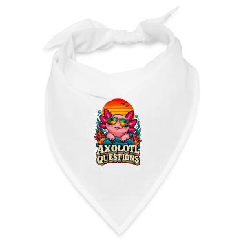 I Axolotl Questions – Cute Retro Axolotl  - Bandana Dreieckstuch - Weiß - Vorne