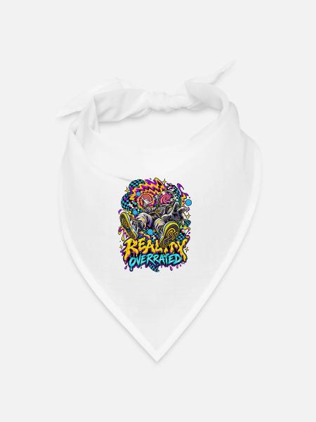 Neon-Astronaut Stil - Bandana Dreieckstuch - Weiß