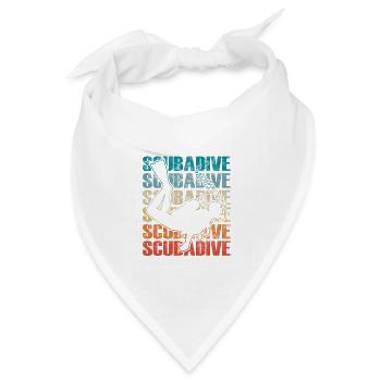 Retro Taucher Für Schnorcheln und Tauchen - Bandana Dreieckstuch - Weiß - Vorne