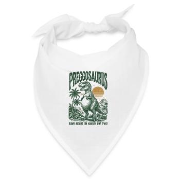 Preggosaurus Babyparty Baby Dino Mama Schwanger - Bandana Dreieckstuch - Weiß - Vorne