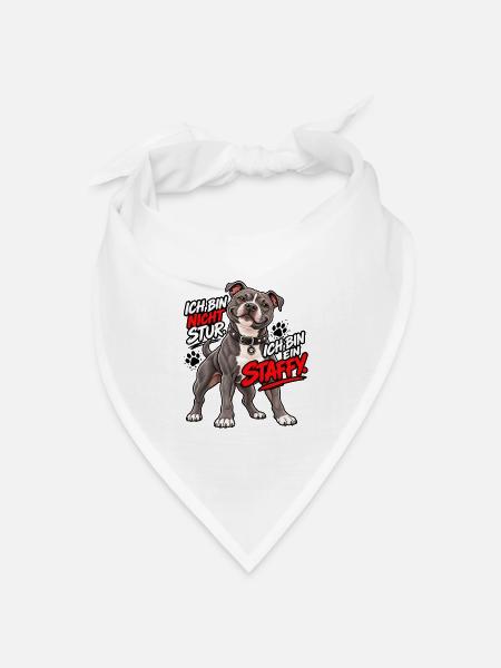 Sturer Staffy - Bandana Dreieckstuch - Weiß