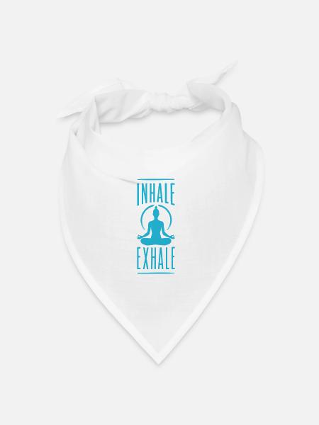 Inhale Exhale Yoga Meditation Spruch - Bandana Dreieckstuch - Weiß
