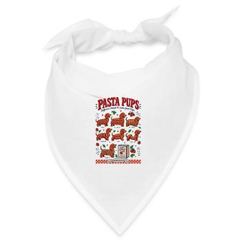 Pasta Pups Dachshund  - Bandana Dreieckstuch - Weiß - Vorne