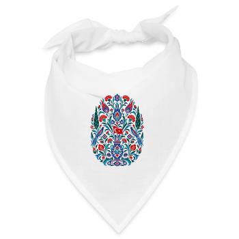 Türkei | Tulpen & osmanische Volkskunst - Bandana Dreieckstuch - Weiß - Vorne