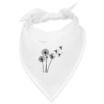 Schmetterlingdesign Pusteblumen Wiese Herzen Feen - Bandana Dreieckstuch - Weiß - Vorne