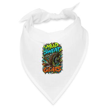 Mud Sweat and Gears Motocross Illustration - Bandana Dreieckstuch - Weiß - Vorne
