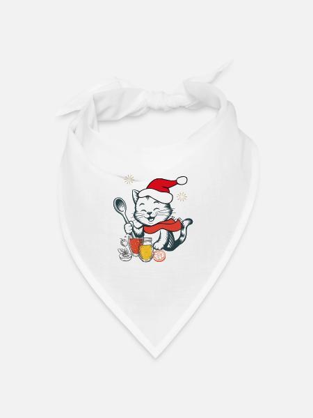 Christmas Party - Bandana Dreieckstuch - Weiß