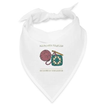 Häkeln Maschen Zählen Gedanken Loslassen - Bandana Dreieckstuch - Weiß - Vorne