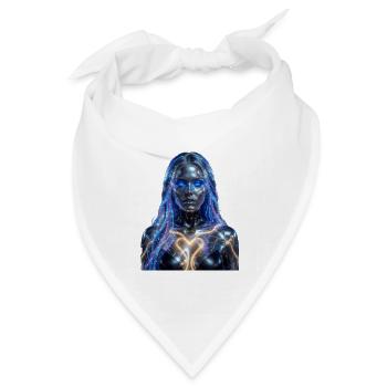 Neon-Cyborg mit erleuchtetem Herzen - Bandana Dreieckstuch - Weiß - Vorne