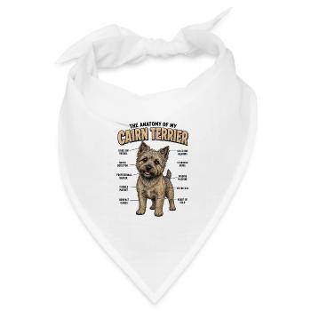 Hundebesitzer Geschenk Cairn Terrier Walk T - Bandana Dreieckstuch - Weiß - Vorne