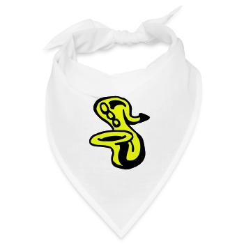 Saxophon - Bandana Dreieckstuch - Weiß - Vorne