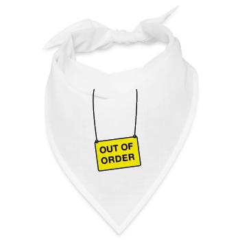 out of order - Bandana Dreieckstuch - Weiß - Vorne