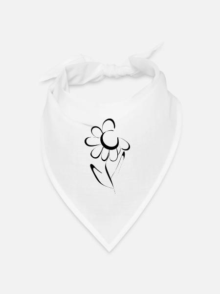 Blumen Design - Bandana Dreieckstuch - Weiß
