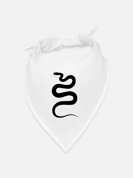 Schlange - Bandana Dreieckstuch - Weiß