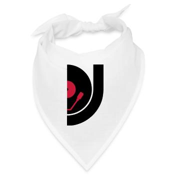 DJ Record Vinyl Plate - Bandana Dreieckstuch - Weiß - Vorne