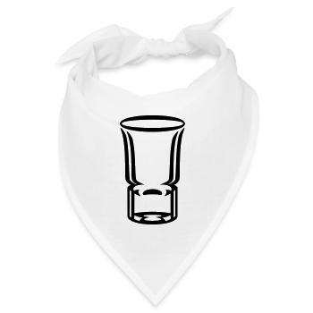 Schnapsglas / shot glass (1c) - Bandana Dreieckstuch - Weiß - Vorne