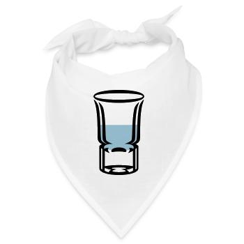 Schnapsglas / shot glass (2c) - Bandana Dreieckstuch - Weiß - Vorne